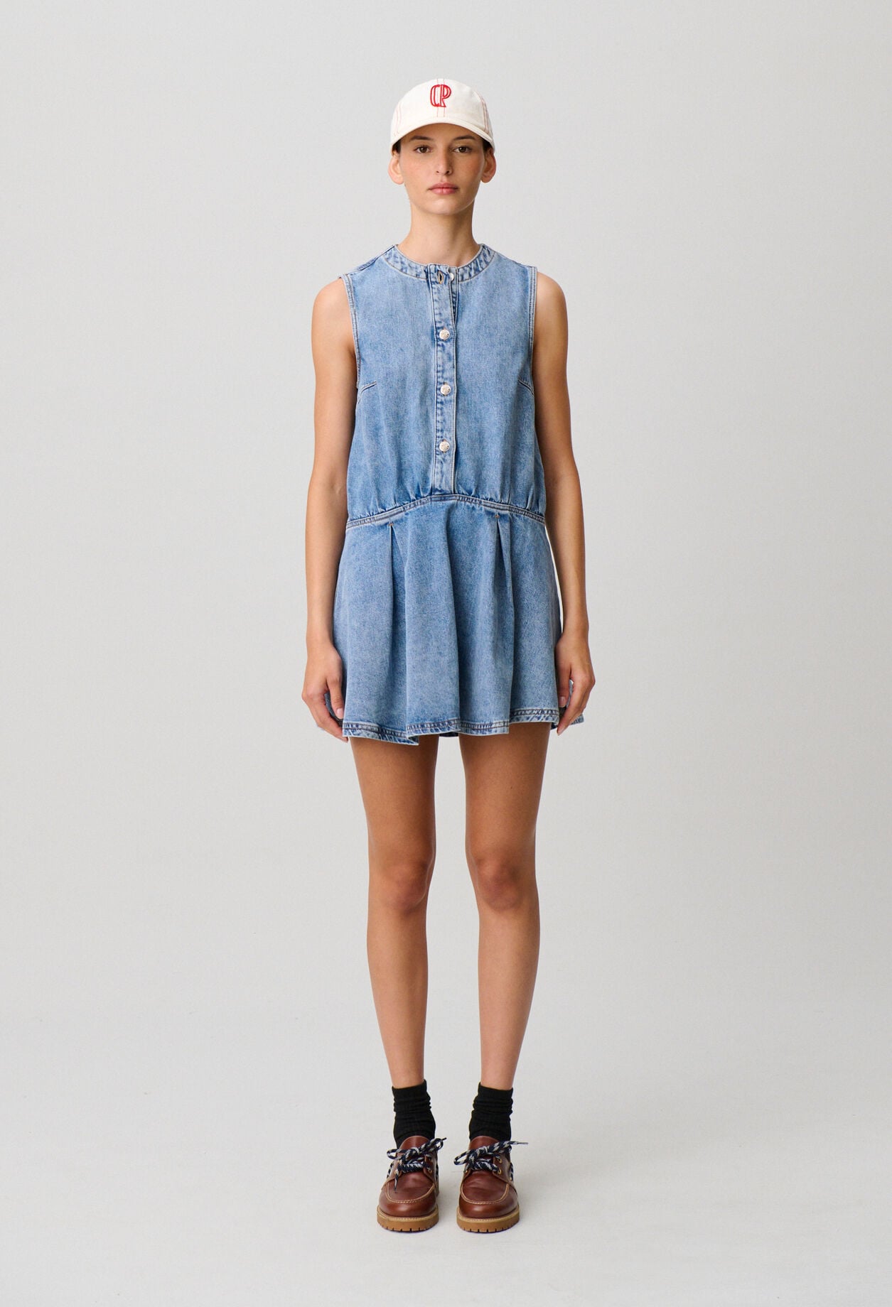 Ausgestelltes Washed-Jeanskleid