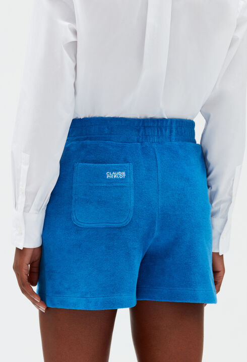 Shorts aus Frotteestoff, blau