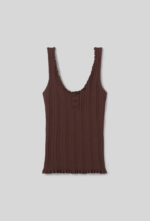 Pointelle-Stricktop mit Volant