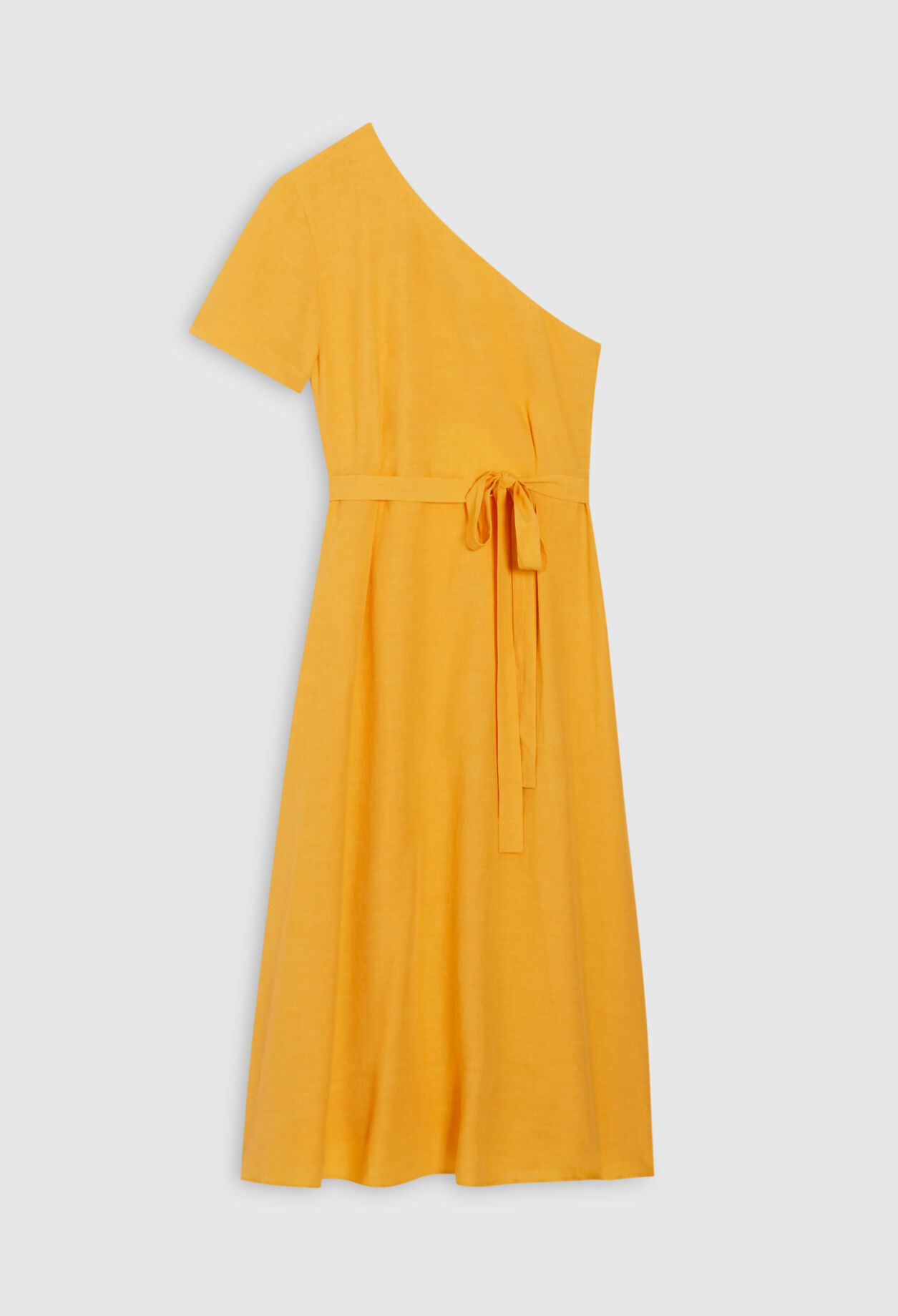 Asymmetrisches Midikleid, gelb