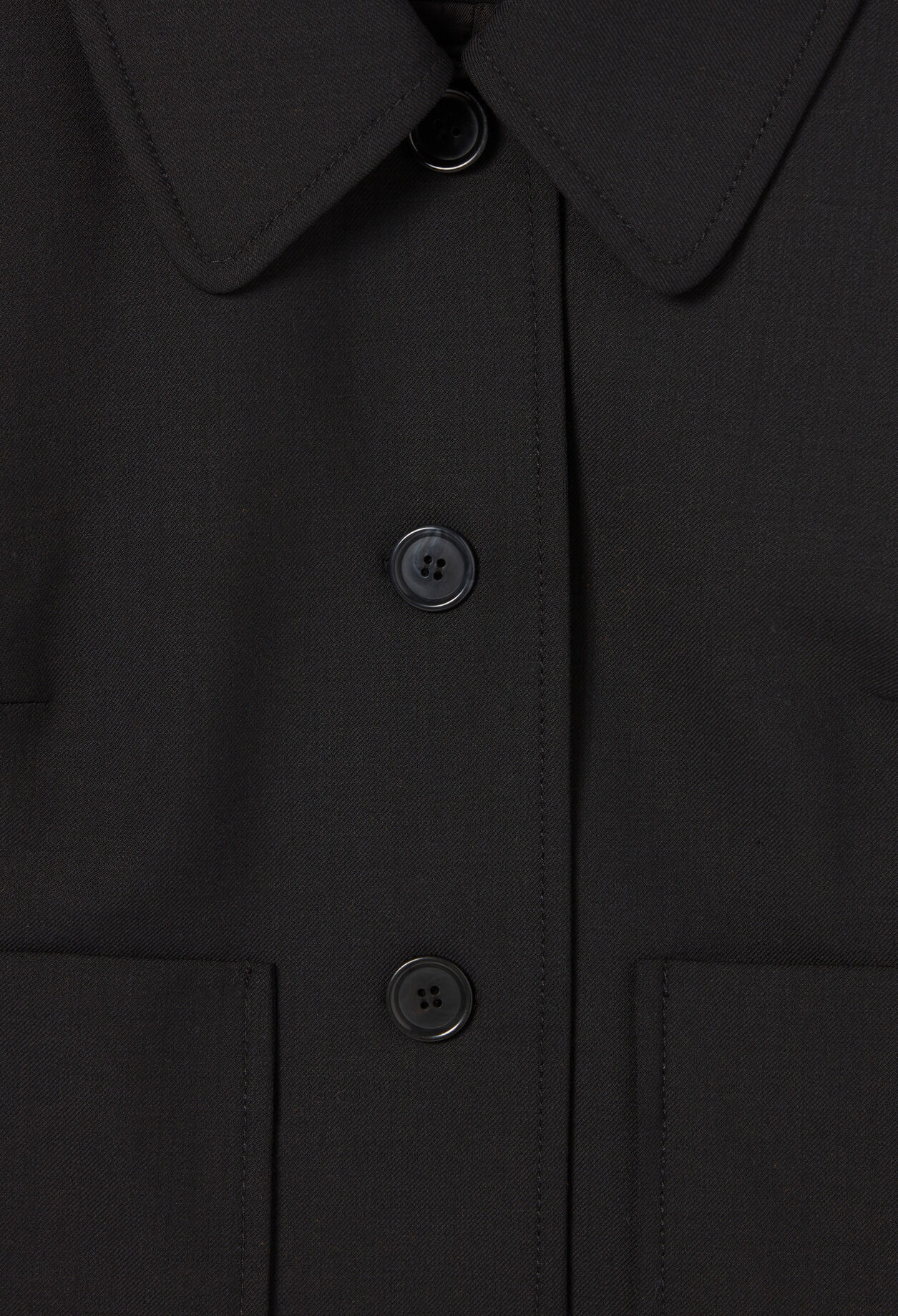 Schwarze Wollmischung Boxjacke