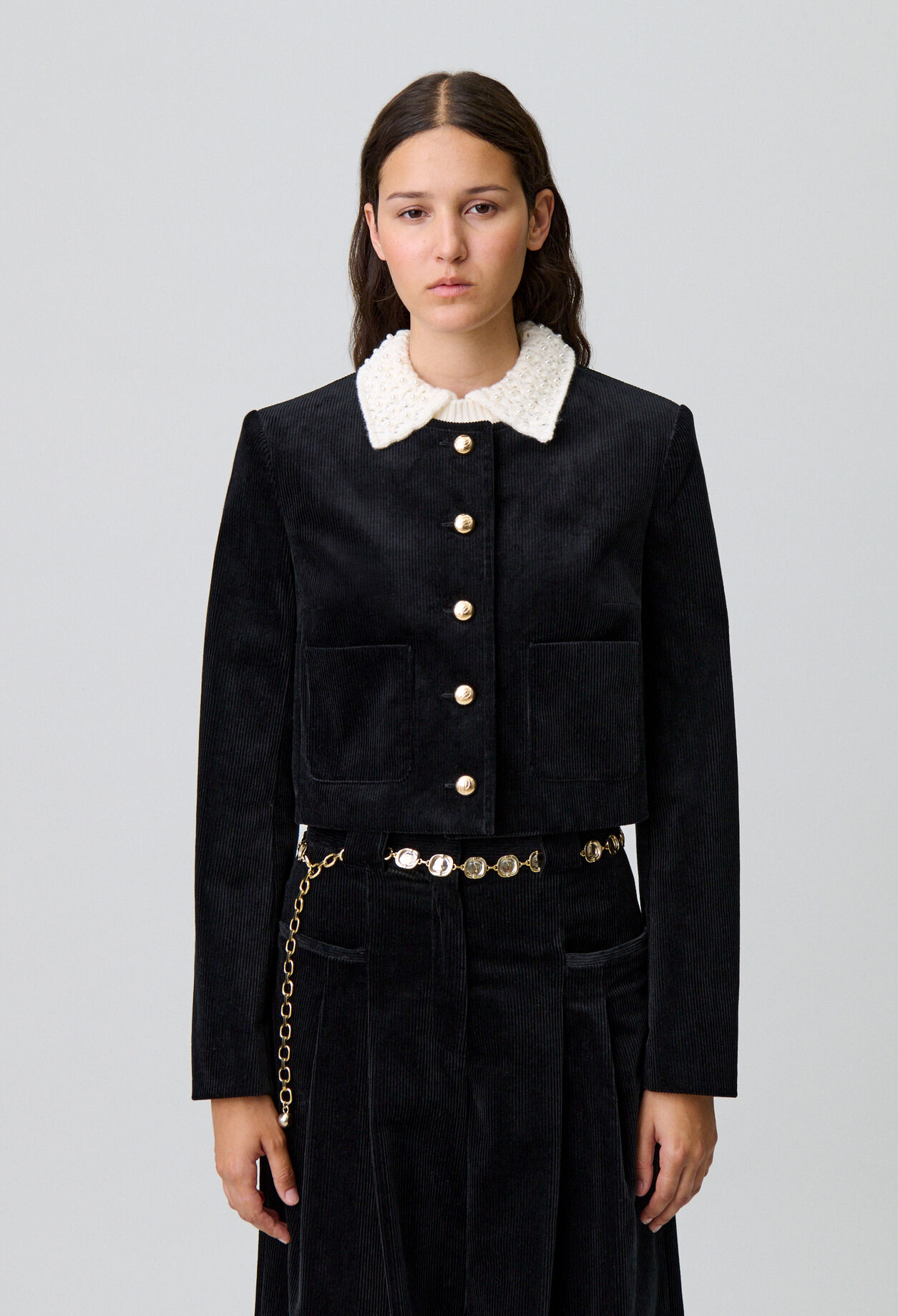 Kurze Boxjacke aus Samt