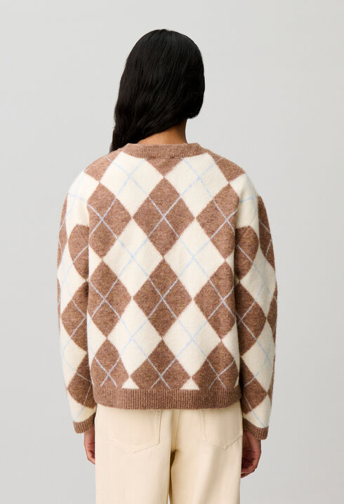 Mehrfarbiger gerader Pullover