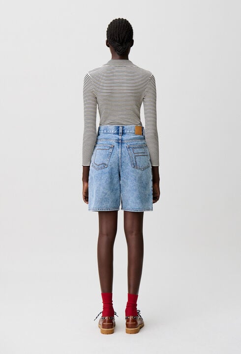 Denim-Shorts mit geradem Bein