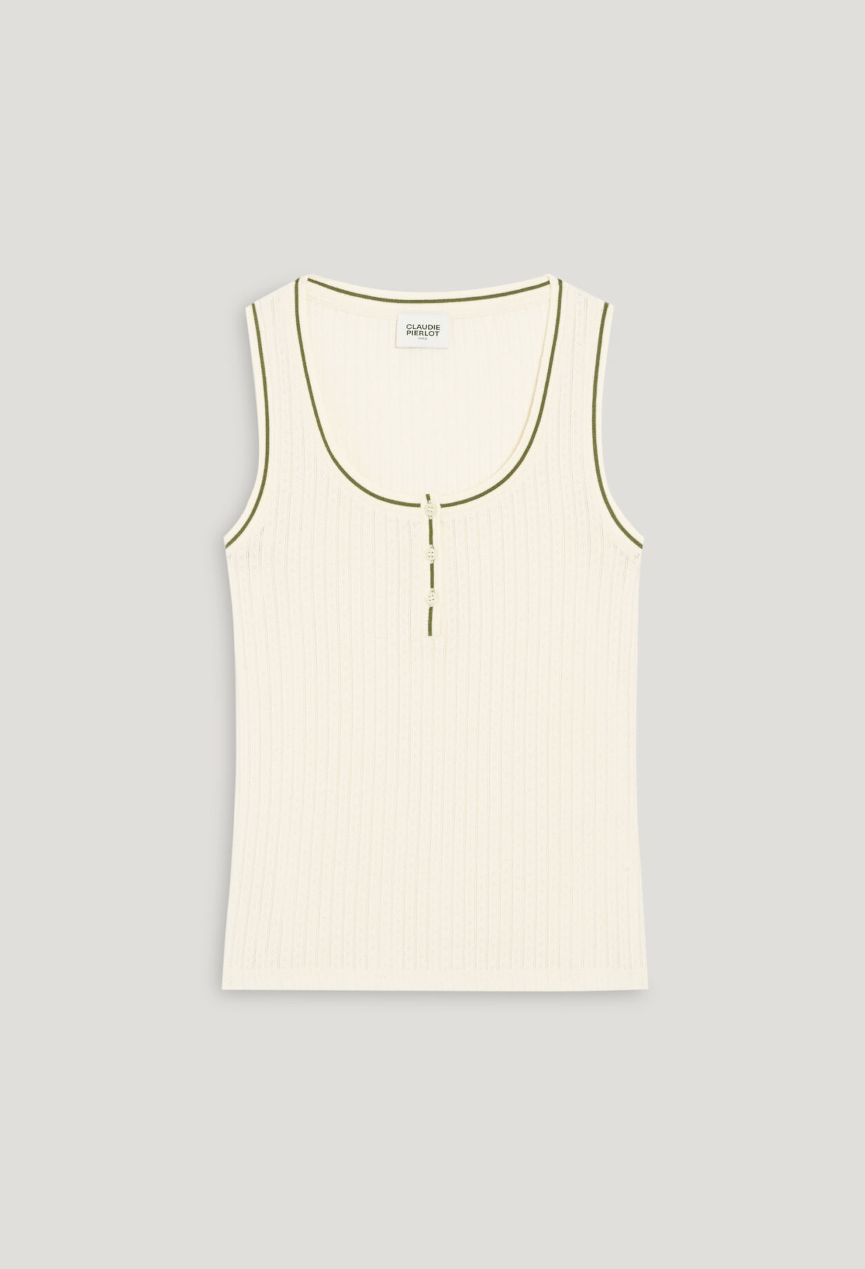 Rippstrick-Tanktop, vanillefarben