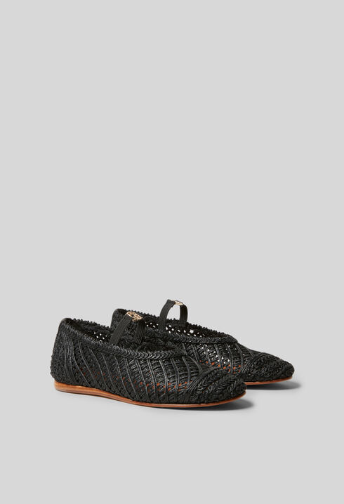 Geflochtene Lederballerinas