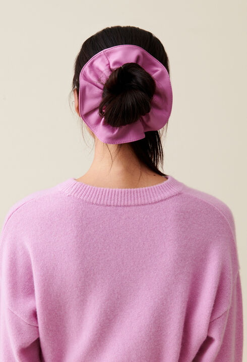 Leder-Scrunchie mit Ziernaht