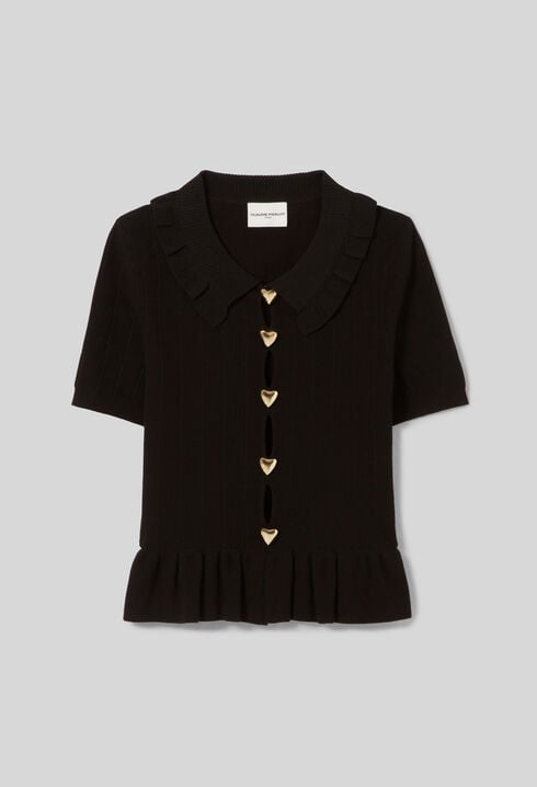 Top mit Herz-Ajourmuster