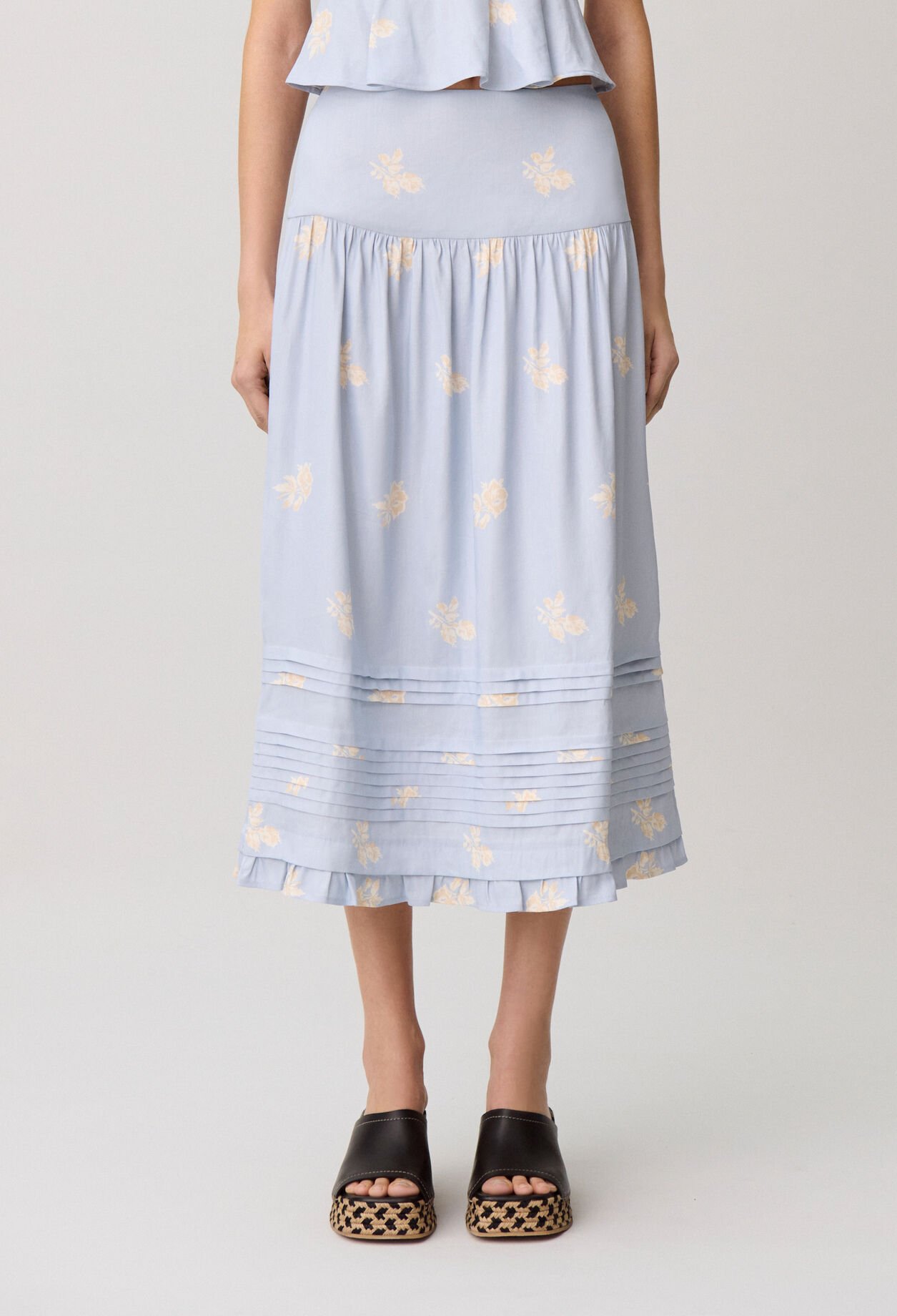 Midi-Rock mit Blumenmuster