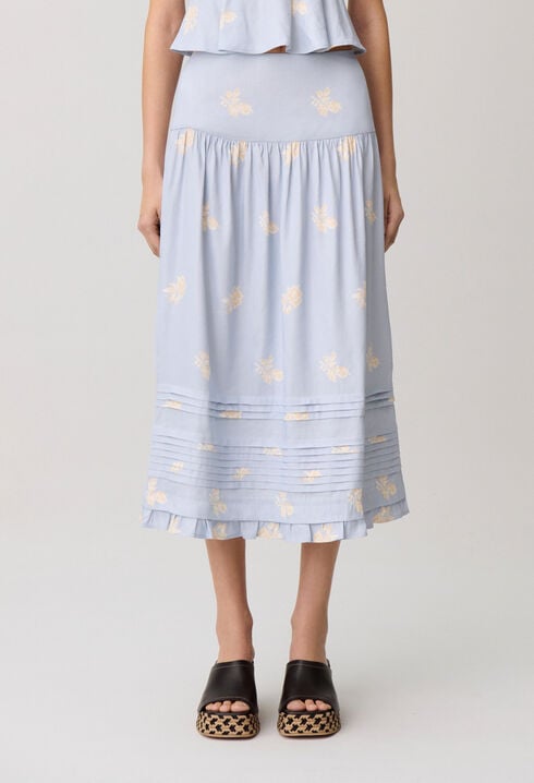 Midi-Rock mit Blumenmuster