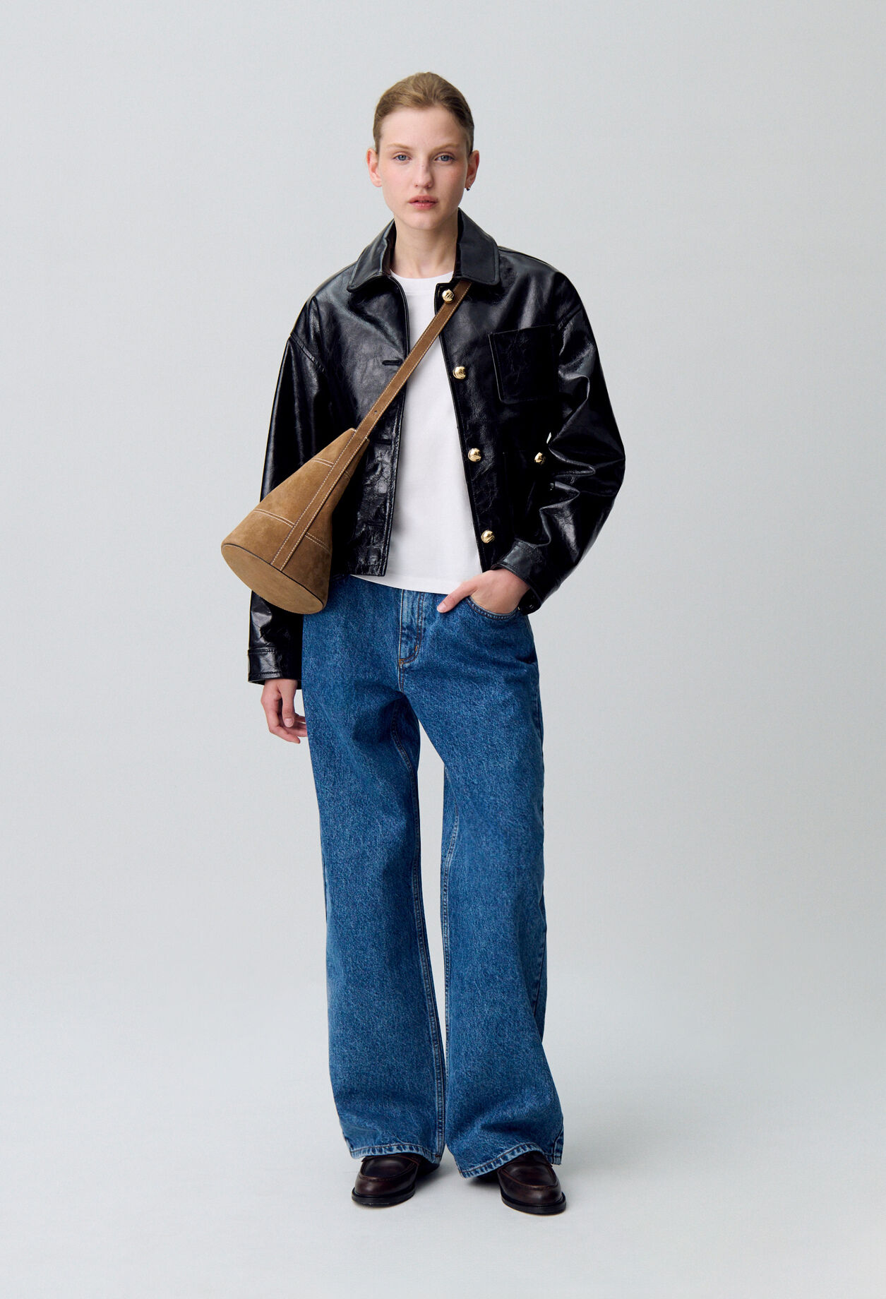 Blouson aus Antik-Lackleder