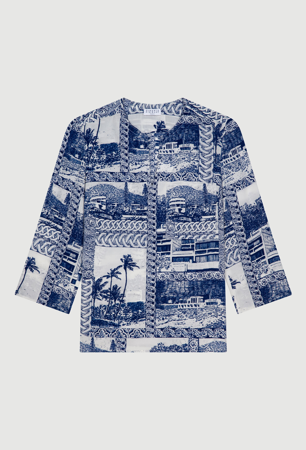 Seidenbluse mit Druckmuster
