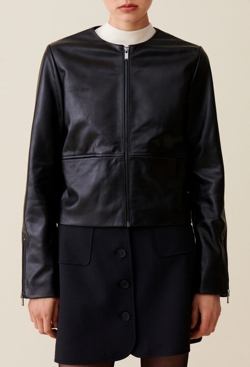 Kurze Lederjacke, Rundkragen