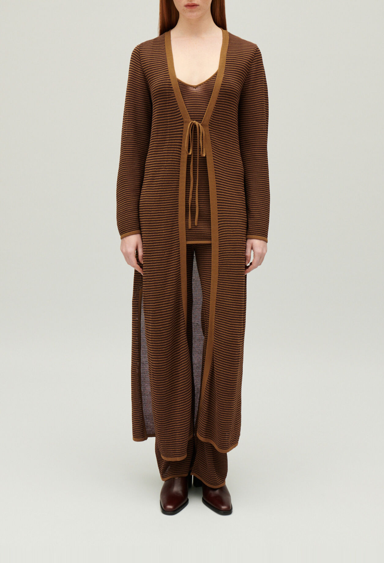 Long-Cardigan Braun