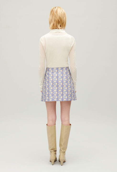 Kurzer Trapez-Rock mit Monogramm