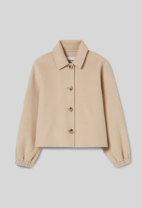 Kurze Jacke mit Hemdkragen