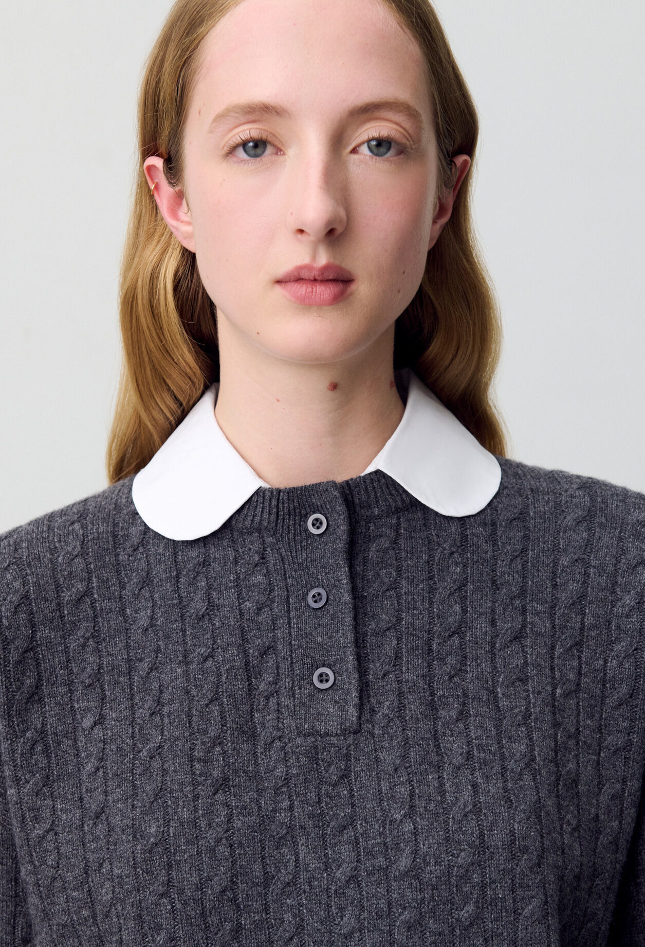 Pullover mit Bubikragen