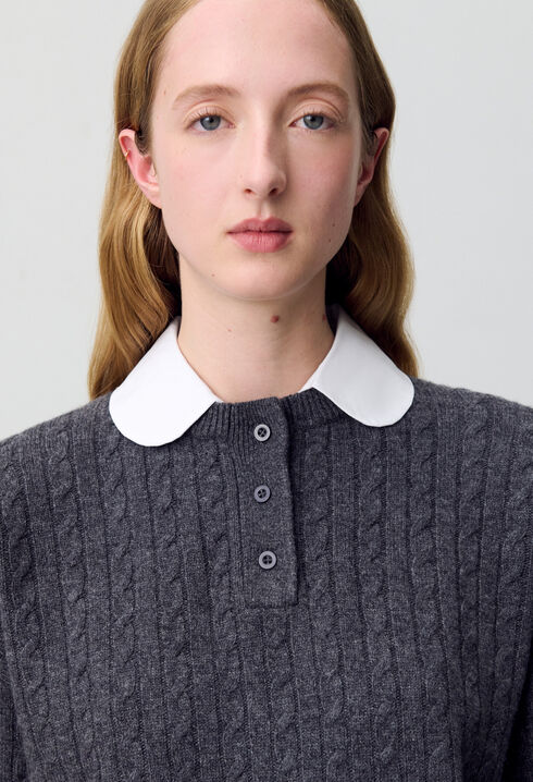 Pullover mit Bubikragen