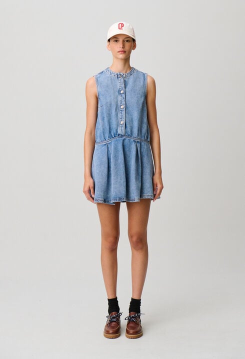 Ausgestelltes Washed-Jeanskleid