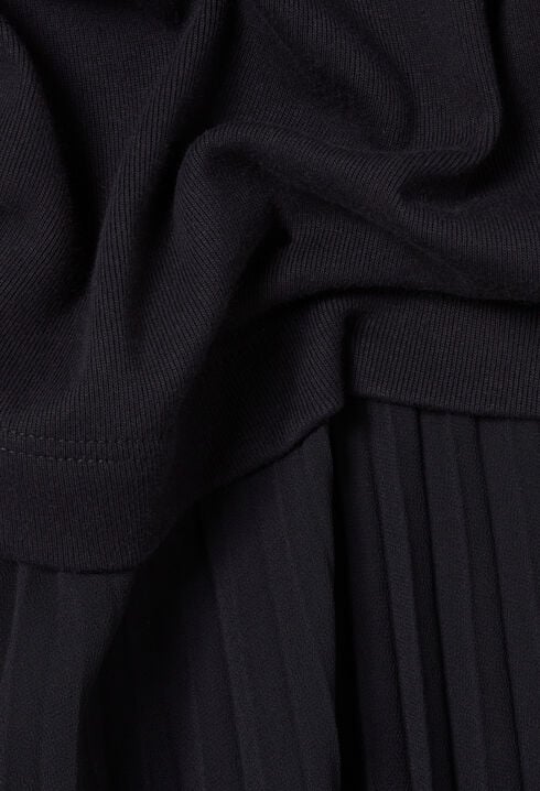 Langes, plissiertes Kleid, marineblau