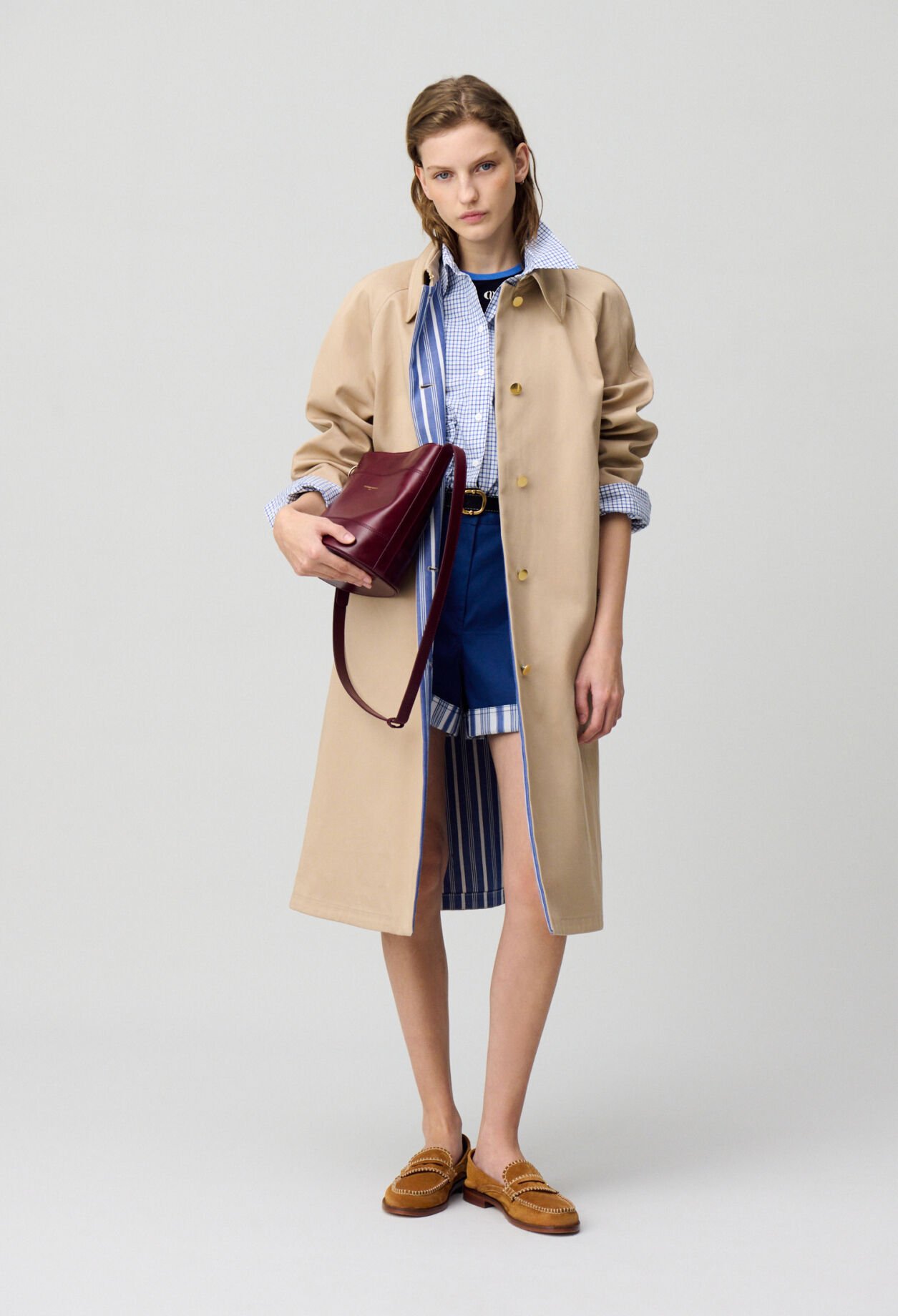 Mittellanger gerader Trenchcoat