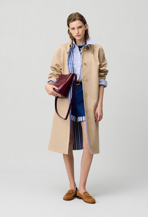 Mittellanger gerader Trenchcoat