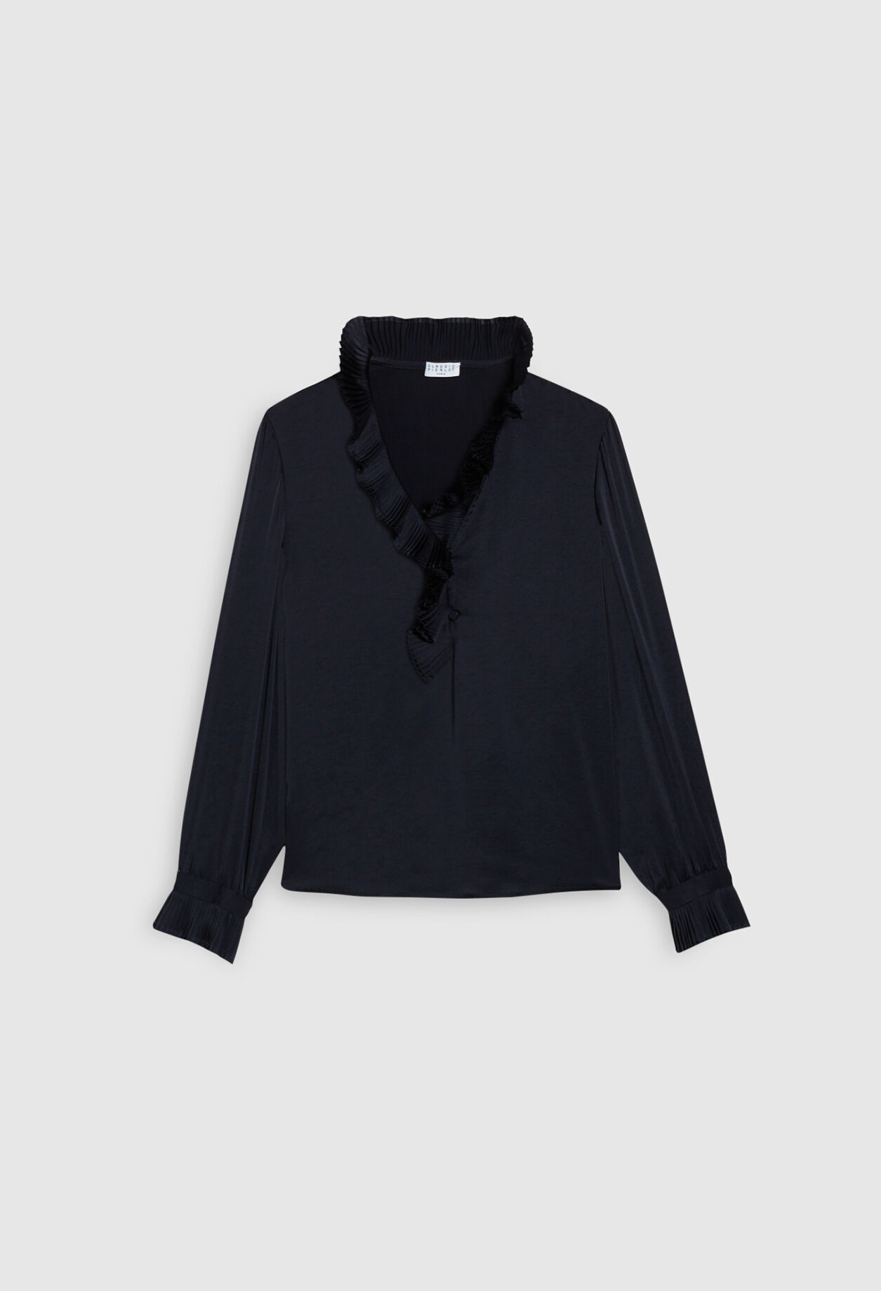 Bluse mit volant-besatz