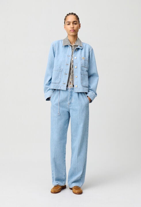 Denimjacke mit Bubikragen