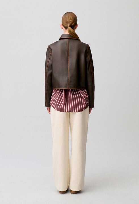 Kurze Jacke aus Vintage-Leder