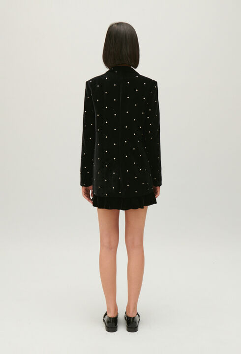 Zweifarbiger Blazer aus Samt