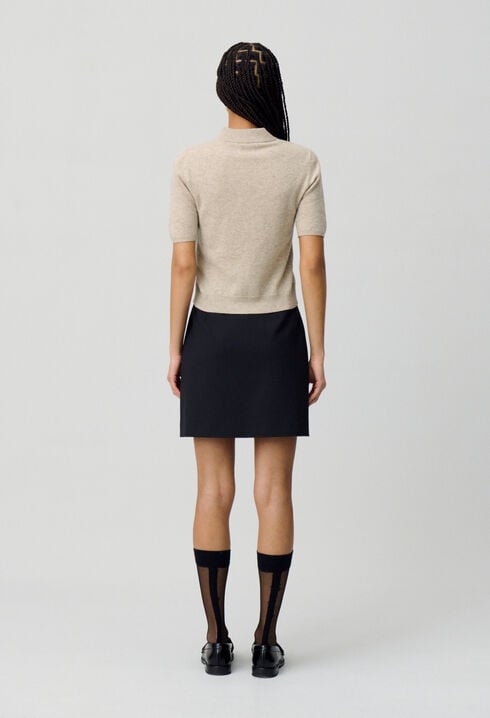 Wollpullover mit Stehkragen