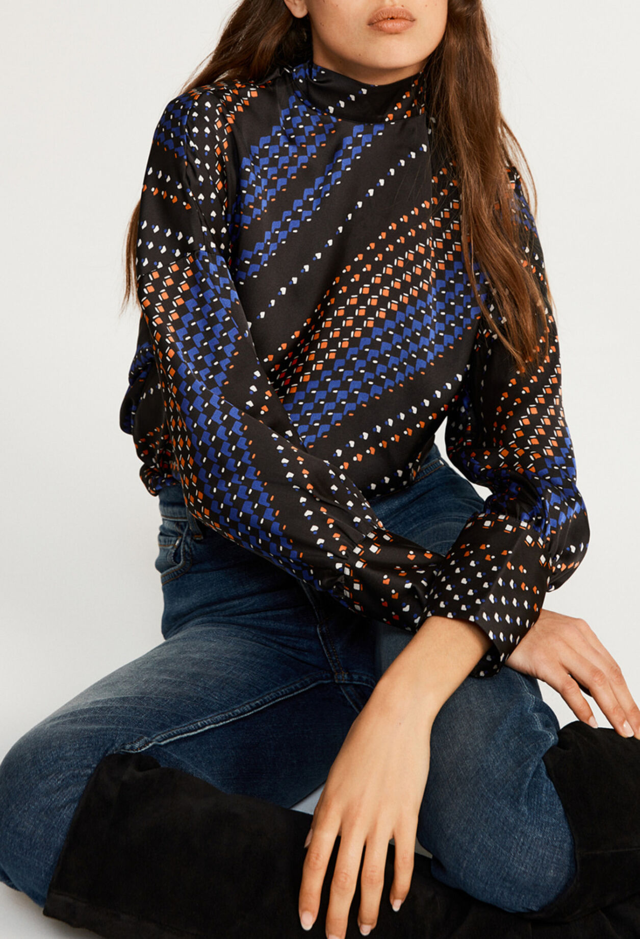 Bluse mit Motiven