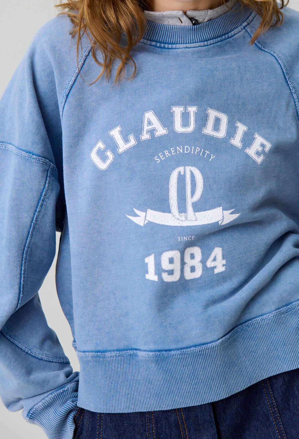Sweatshirt verwaschener Baumwolle