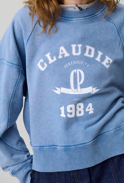 Sweatshirt verwaschener Baumwolle