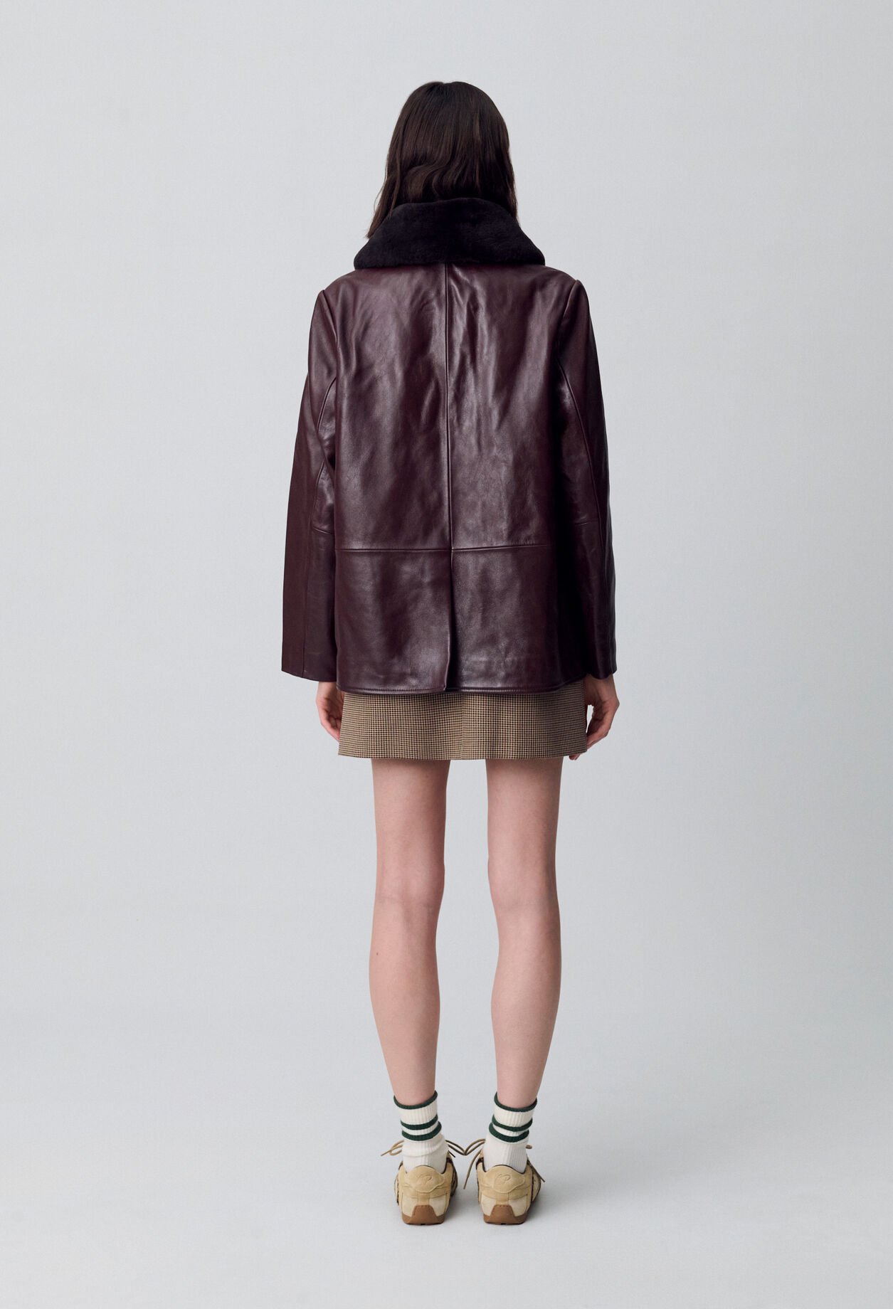 Weite Lederjacke