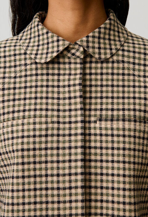Kurze karierte Wollmix-Jacke