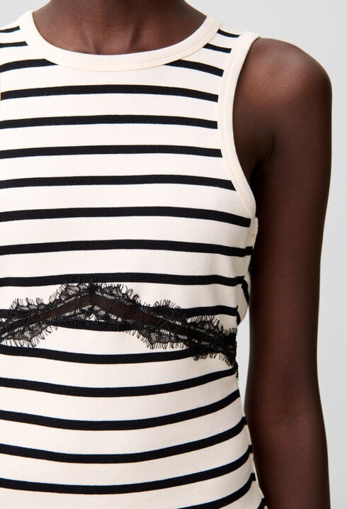 Breton-Shirt aus Baumwolle, Spitze