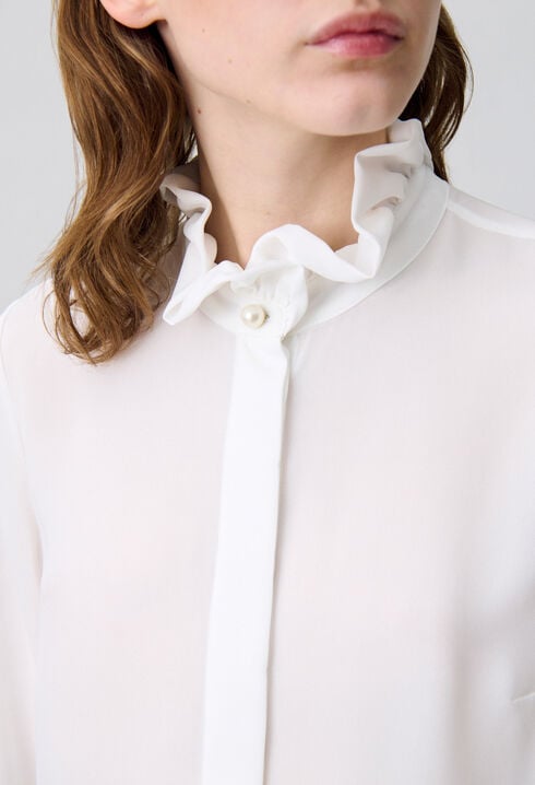 Bluse mit viktorianischem Kragen