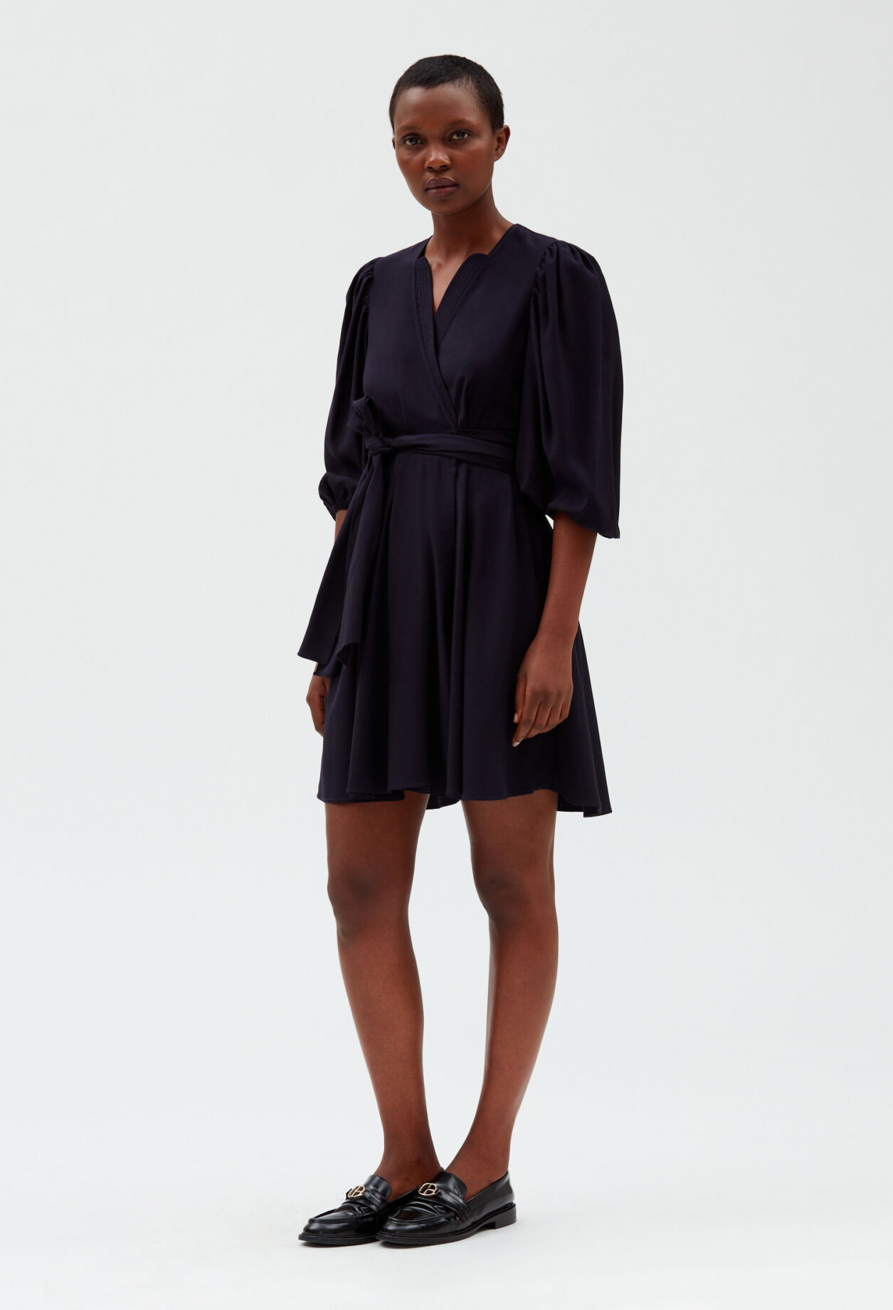 Kleid Wickeloptik navy