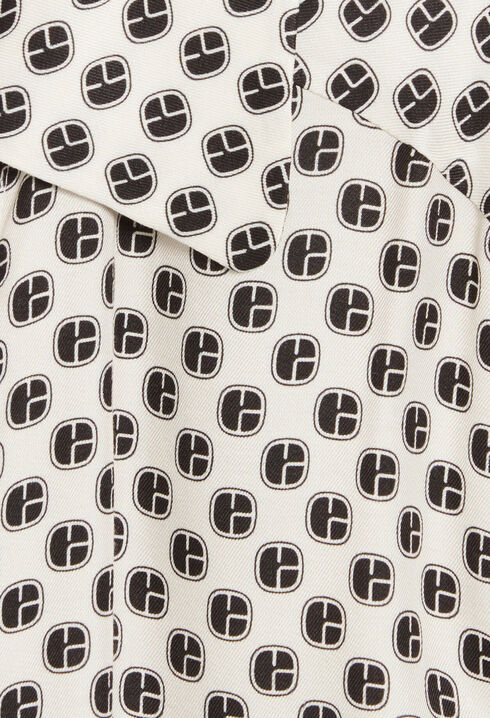 Schwarz-weißes Wickelkleid mit Print