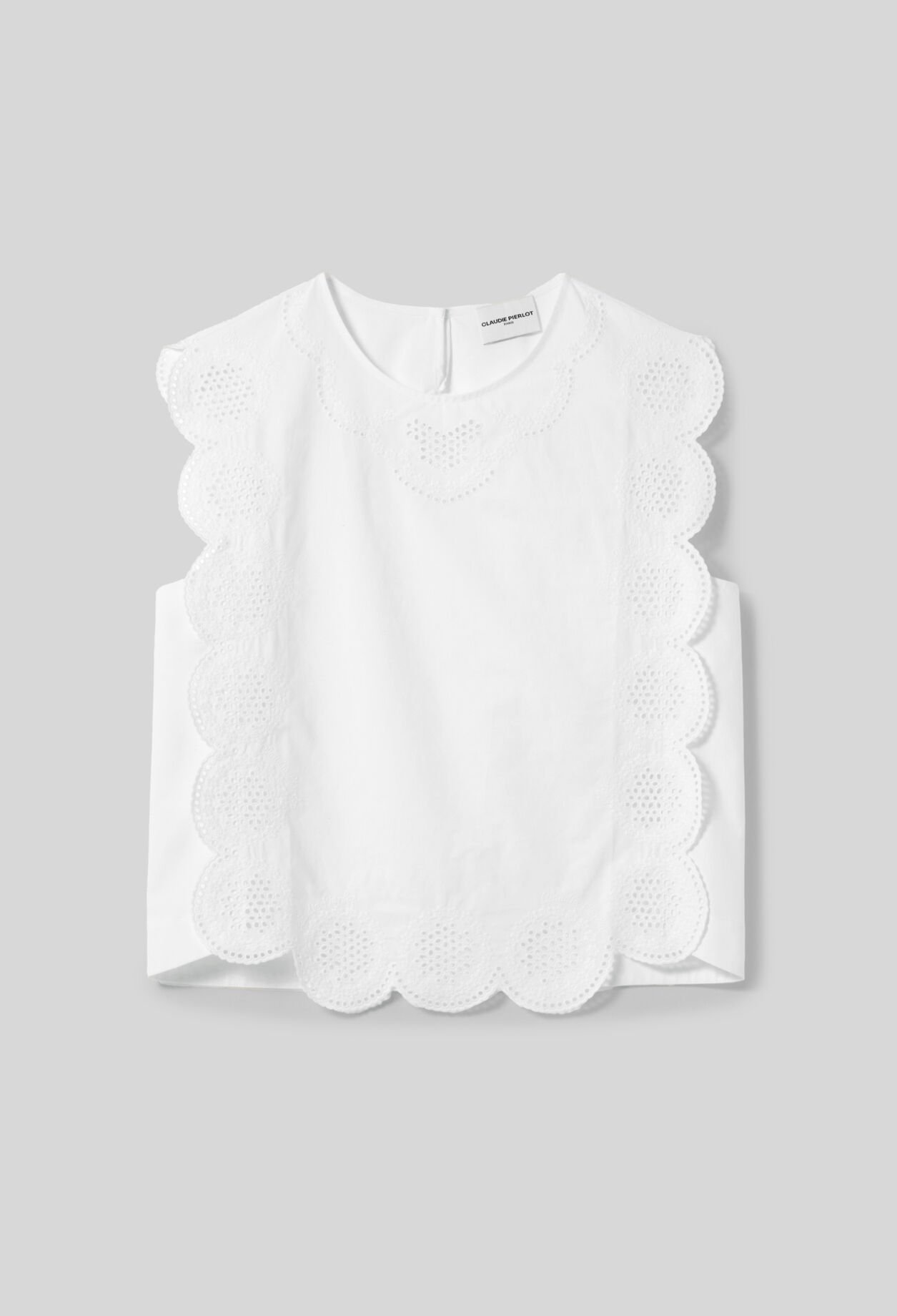 Ärmellose Bluse mit Stickereien