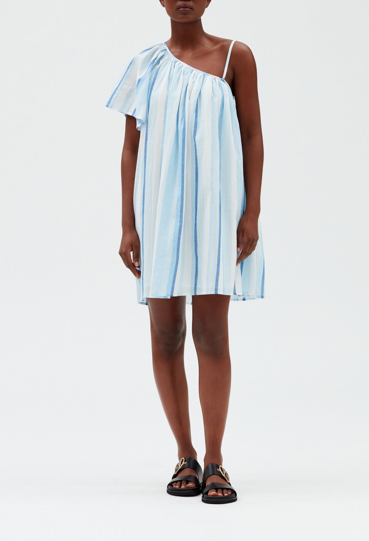 Asymmetrisches, kurzes Kleid in Blau