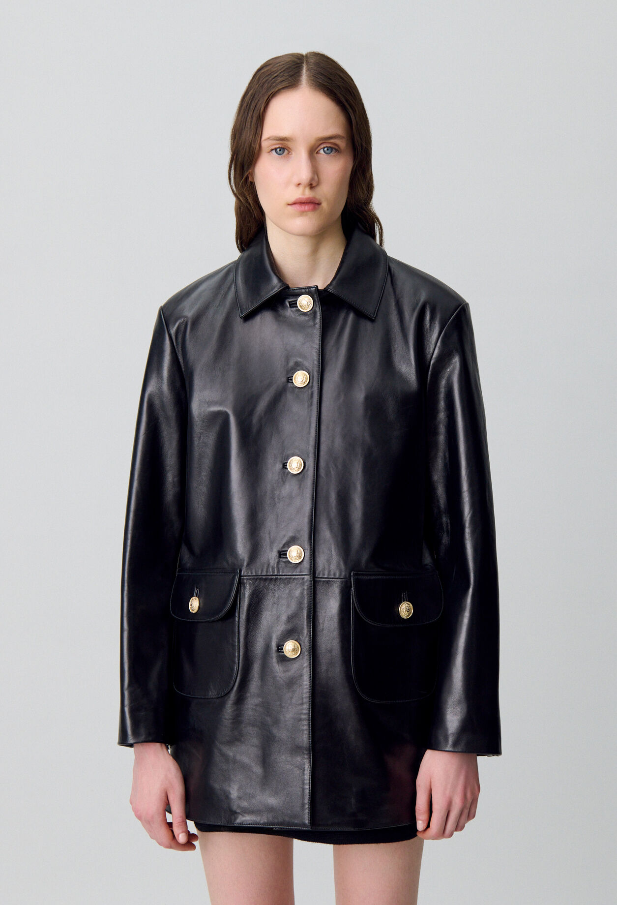 Weite Lederjacke