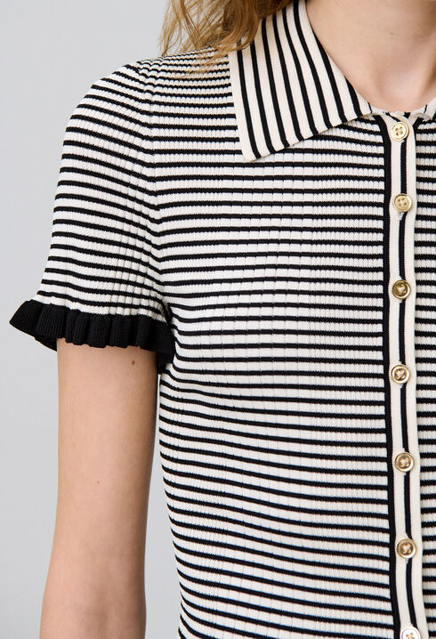 Gestreiftes Poloshirt mit Knöpfen