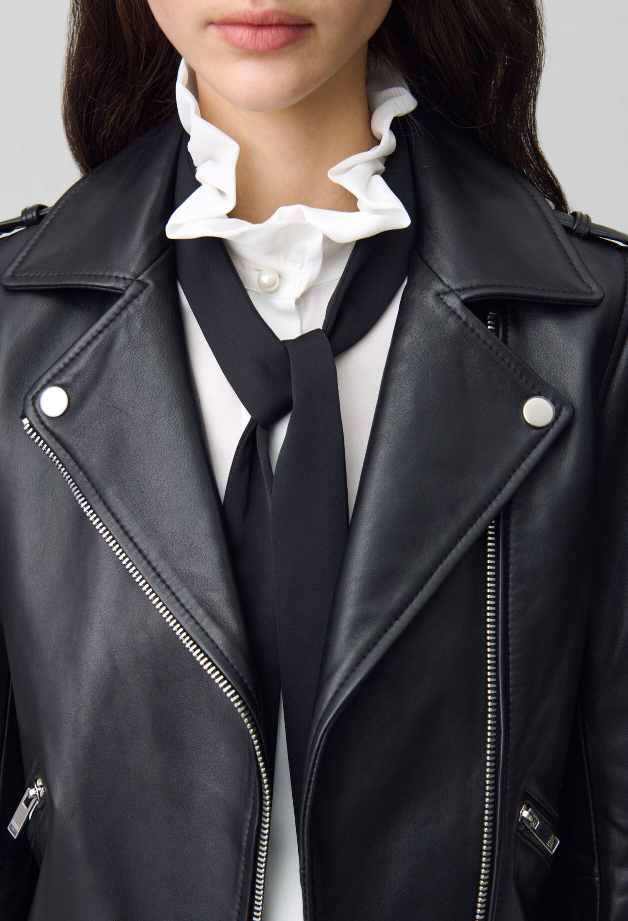 Glattlederjacke