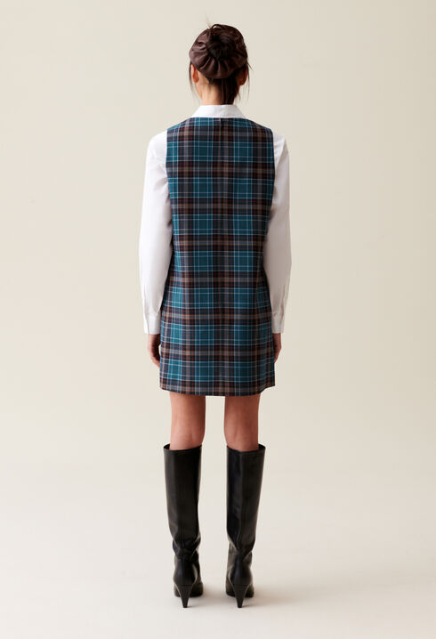 Ärmelloses Kleid mit Karomuster