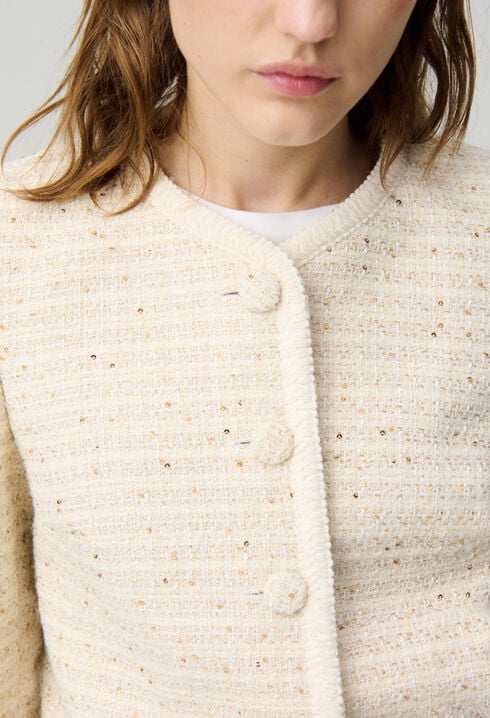 Kurze Tweedjacke mit Knöpfen