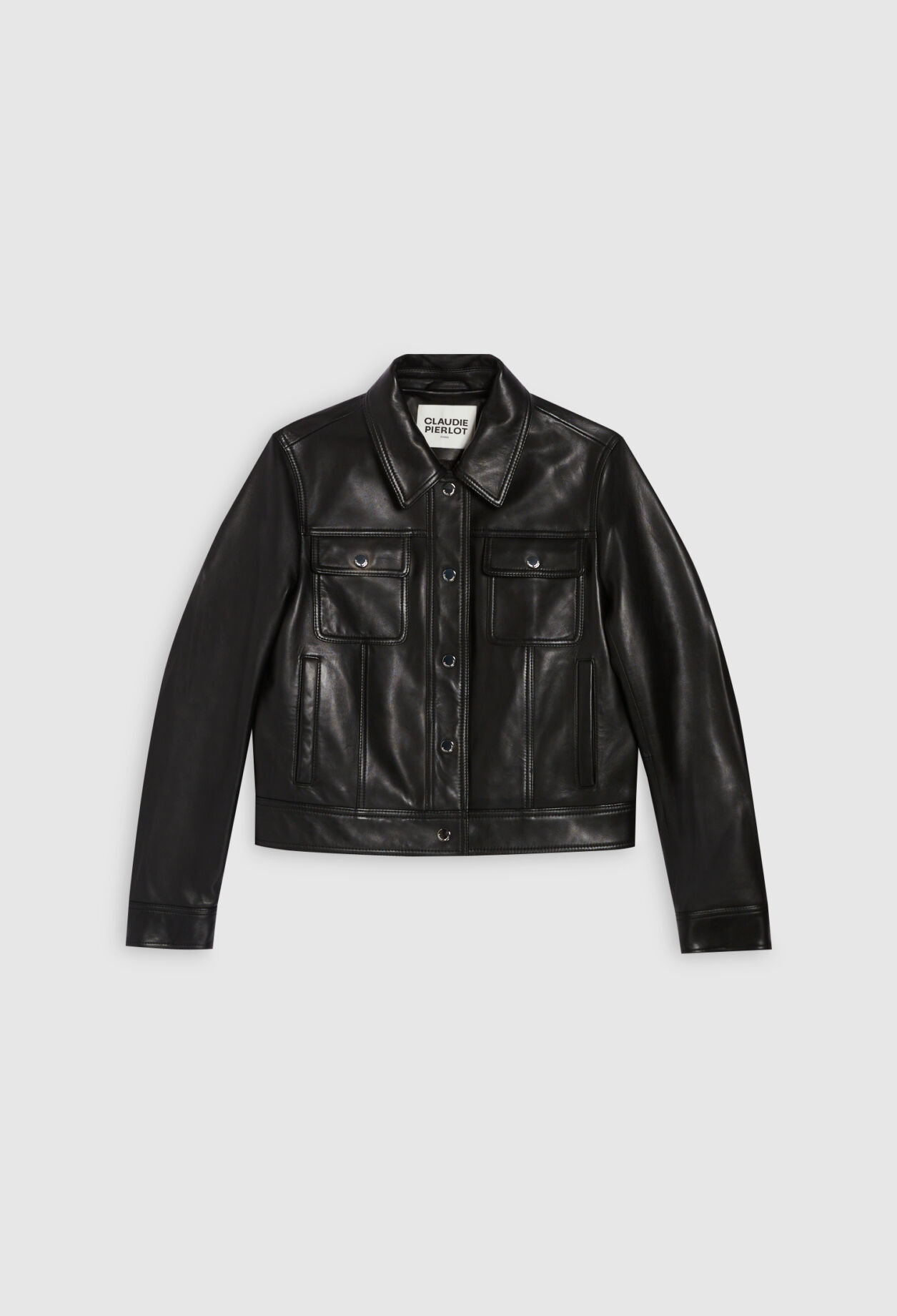 Lederblouson, schwarz