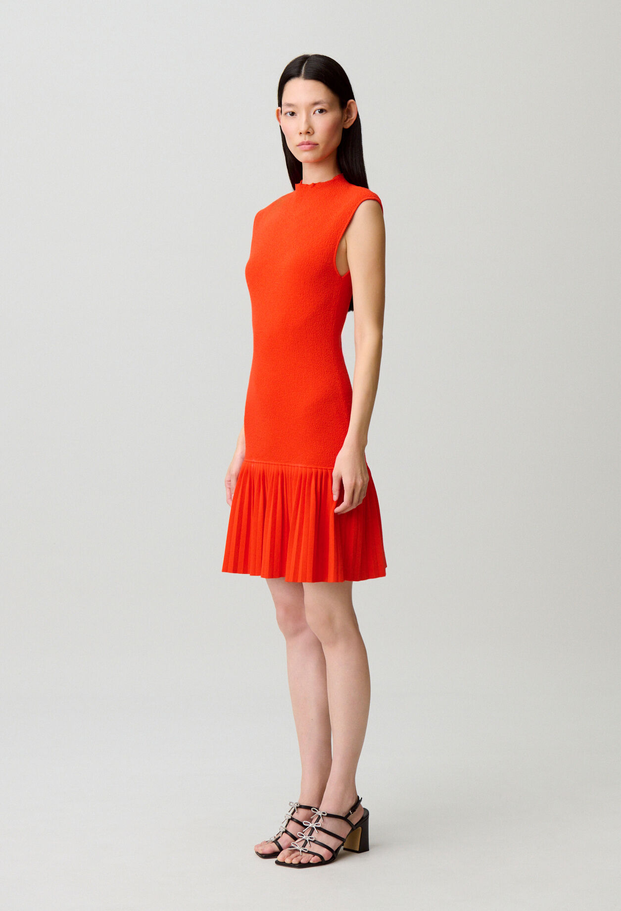 Plissiertes Strickkleid