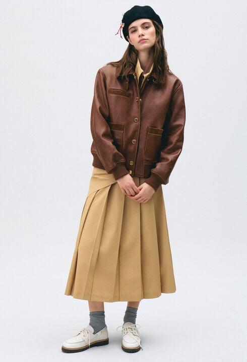 Weiter Lederblouson